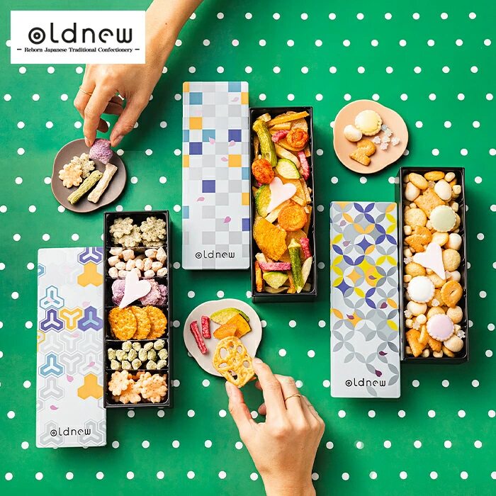 日本直邮 京寿乐庵 OLDNEW 彩罐礼盒 仙贝蔬菜干饼干礼盒