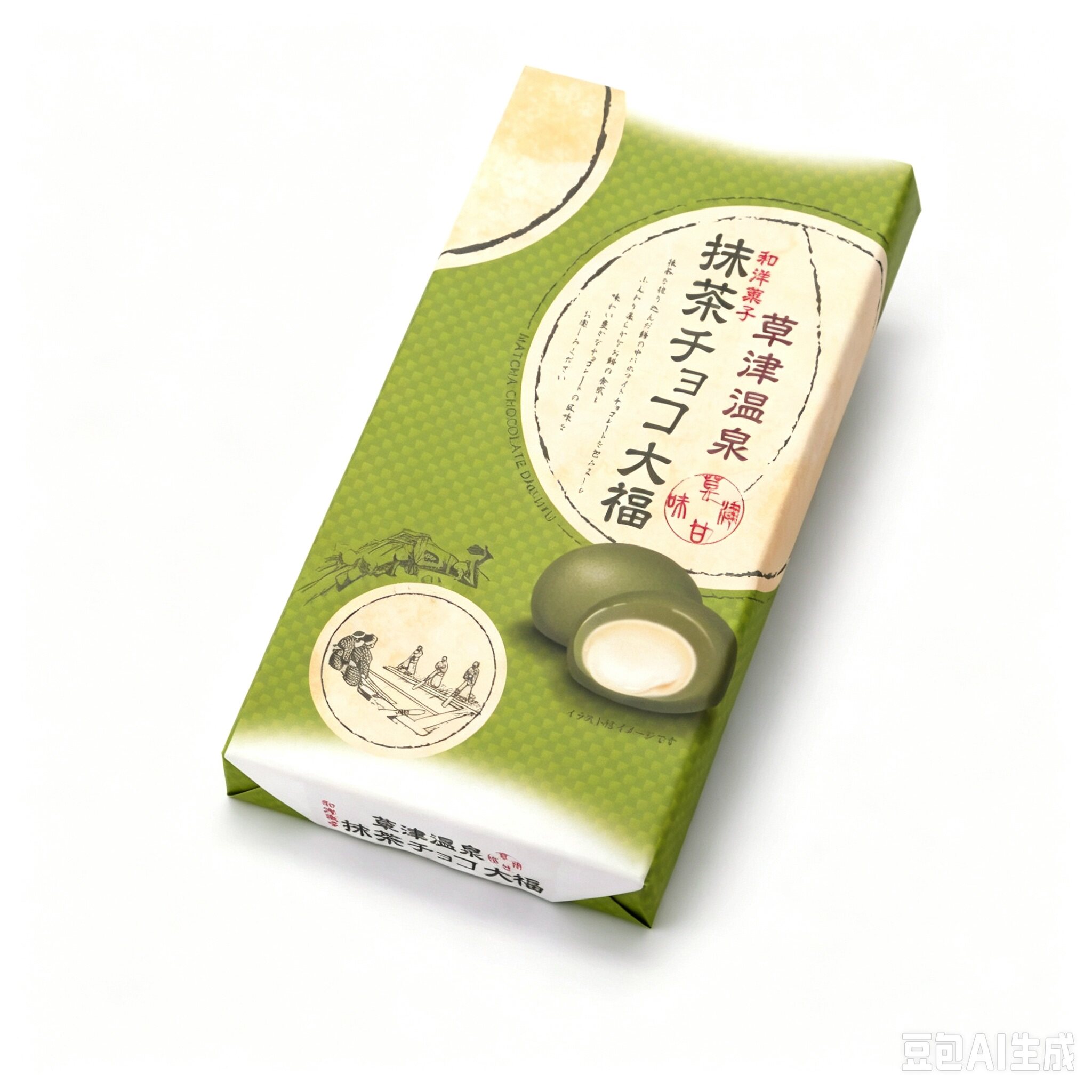 日本直邮 草津温泉和洋菓子抹茶巧克力大福点心 茶点 18枚/盒
