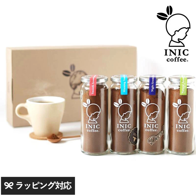 日本直邮 INIC COFFEE 速溶咖啡黑咖啡 4罐礼盒装 4种口味组合