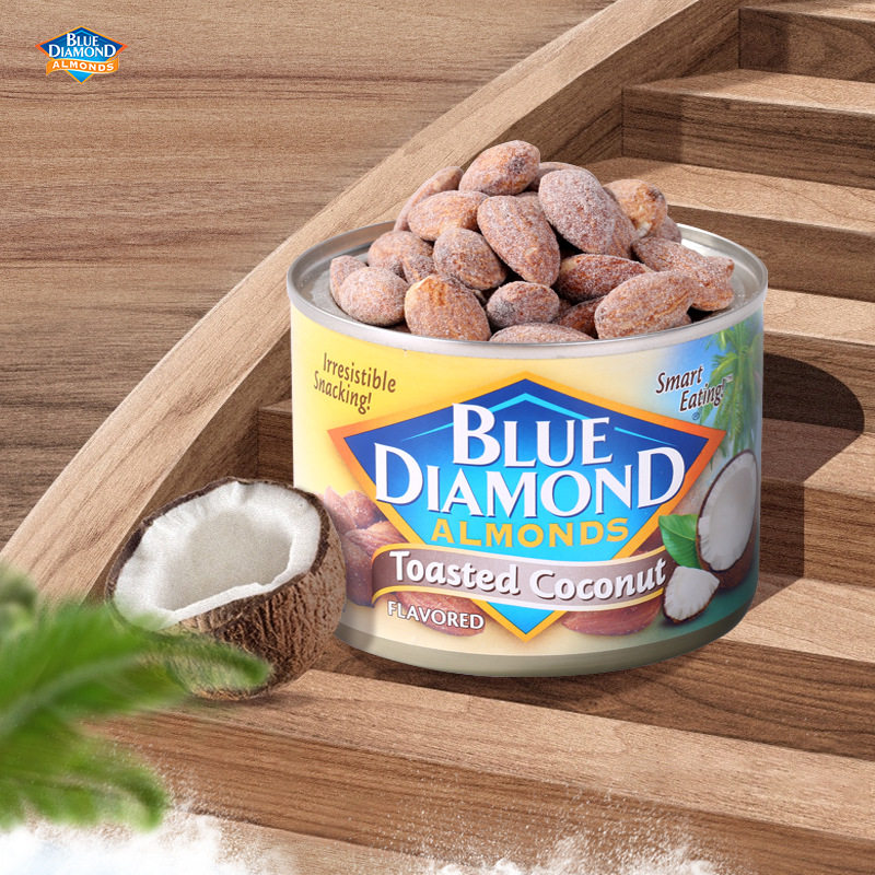 美国进口蓝钻石烟熏味蜜烤味原味巴旦木扁桃仁 每日坚果170g