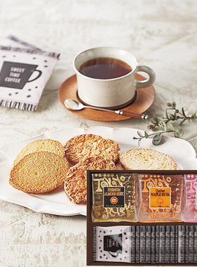 日本直邮TOKYO RUSK面包干饼干3种口味礼盒 24枚饼干+16小包咖啡