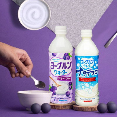 日本进口三佳利Sangaria饮料椰果蓝莓酸奶味夏日清爽饮品500ml