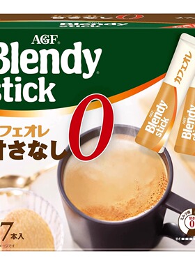 日本进口AGF blendy stick布兰迪零砂糖拿铁欧蕾速溶咖啡24支