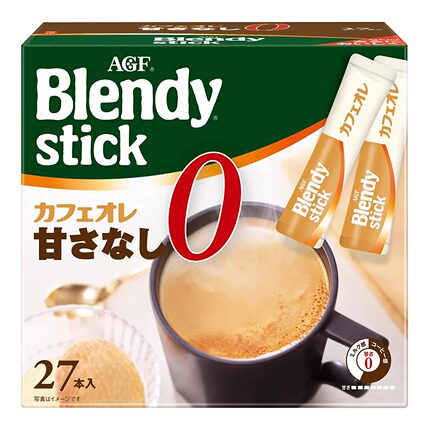 日本进口AGF blendy stick布兰迪零砂糖拿铁欧蕾速溶咖啡24支
