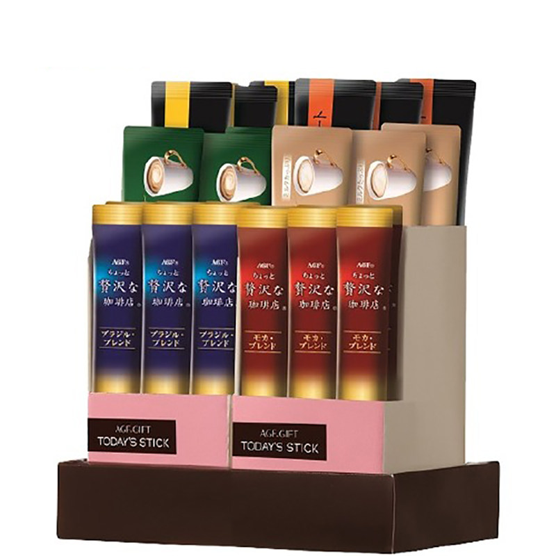 日本直邮 AGF 咖啡店 牛奶咖啡/黑咖啡 组合礼盒速溶咖啡24条 1盒