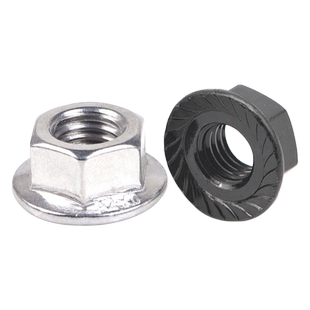 304不锈钢法兰螺母316防滑螺帽黑色紧锁带齿螺母M3M4M5M6M8M10M12