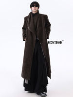 EDSTEVE's winter Korean-style long woolen coat, new Chinese-style retro lapel Chenille knee-length trench coat, niche thumbnail 8
