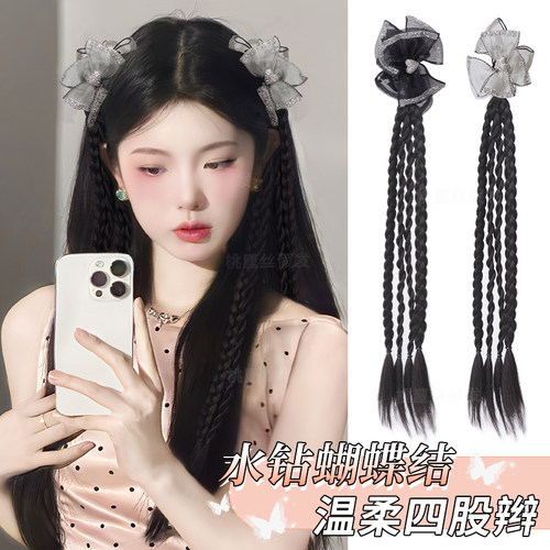 网红ins多巴胺蝴蝶结麻花拳击辫