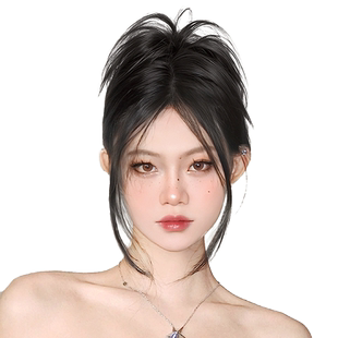 鸡窝丸子头发包假发抓夹蓬松辣妹鸡毛毽子头半扎女高马尾假发发圈