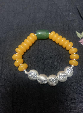 初见925纯银蜜蜡复古民族风达摩