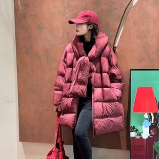 木易初见jx032原创设计师款连帽围巾可拆卸文艺风宽松加厚羽绒服