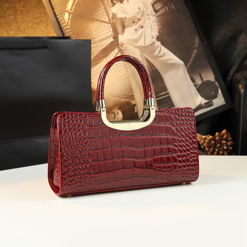 轻奢高级感真皮鳄鱼纹女士包包2025新款简约单肩斜挎包百搭手提包