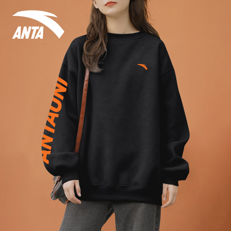 安踏卫衣女春秋季长袖运动上衣