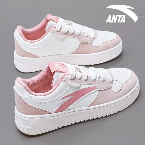 安踏轻松板鞋轻便百搭小白鞋女鞋