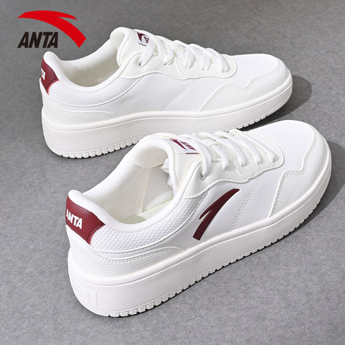 安踏轻程小白鞋女板鞋轻便运动鞋