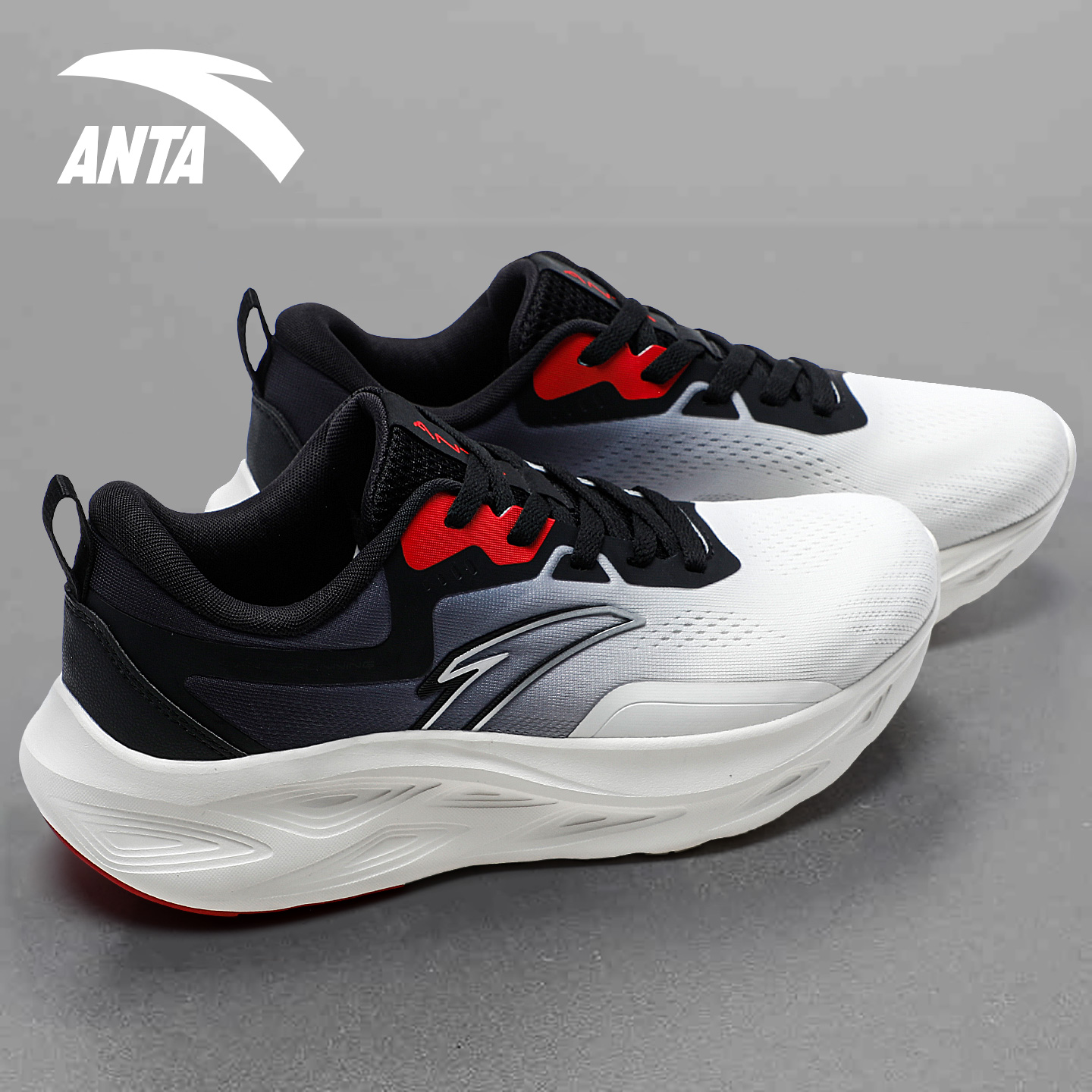 安踏男鞋逸尘跑鞋厚底网面运动鞋