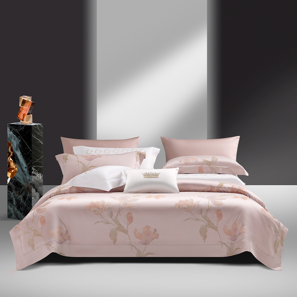 140S双股纯棉四件套色织提花