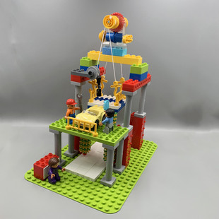 国产大颗粒积木兼容件升降机齿轮吊钩洗车店车轮刷滚动配件散件