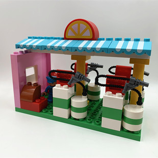 兼容件通用大颗粒积木加油站油管雨棚窗户时钟配件散装益智玩具