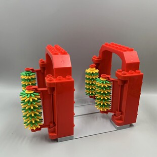 兼容件大颗粒积木配件洗车中心加油站滚轮轨道站台配件散件玩具