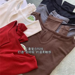 会呼吸 T恤女2025秋 面料兰精天丝桑蚕丝柔软亲肤纯色长袖