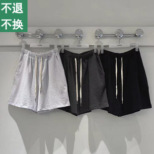 打折 YOOM 韩国代购 复古经典百搭肌理感抽绳松紧腰短裤休闲裤