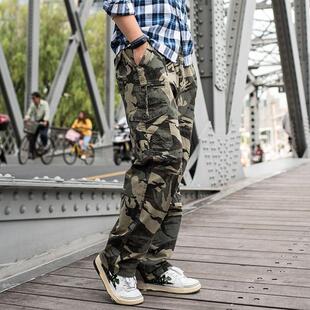 迷彩休闲裤 嘻哈街舞滑板裤 裤 薄款 男多口袋工装 男式 迷彩裤 夏季 男