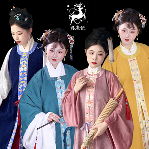 福鹿记圆方领披袄明制汉服灯芯绒