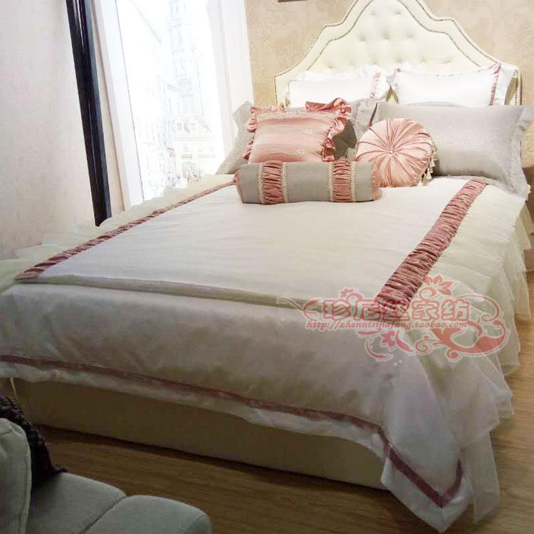 欧式公主风床上用品套装法式样板间多件套女孩样板房软装套装定制