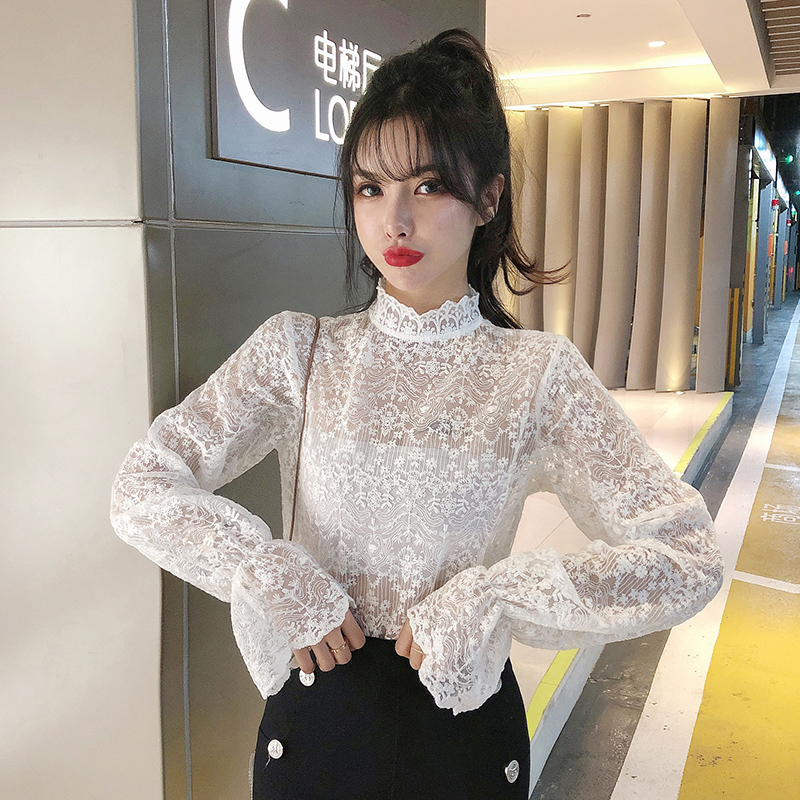 Fall / winter 2020 new half high neck lace with water-soluble embroidery base coat