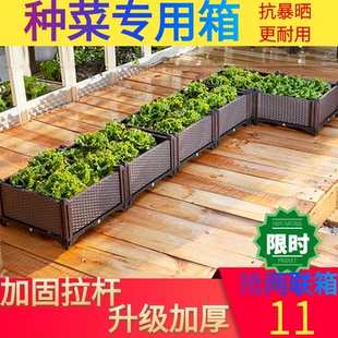蔬菜种植箱楼顶阳台塑料特大家用蔬菜专用种菜花盆花箱长方形神器