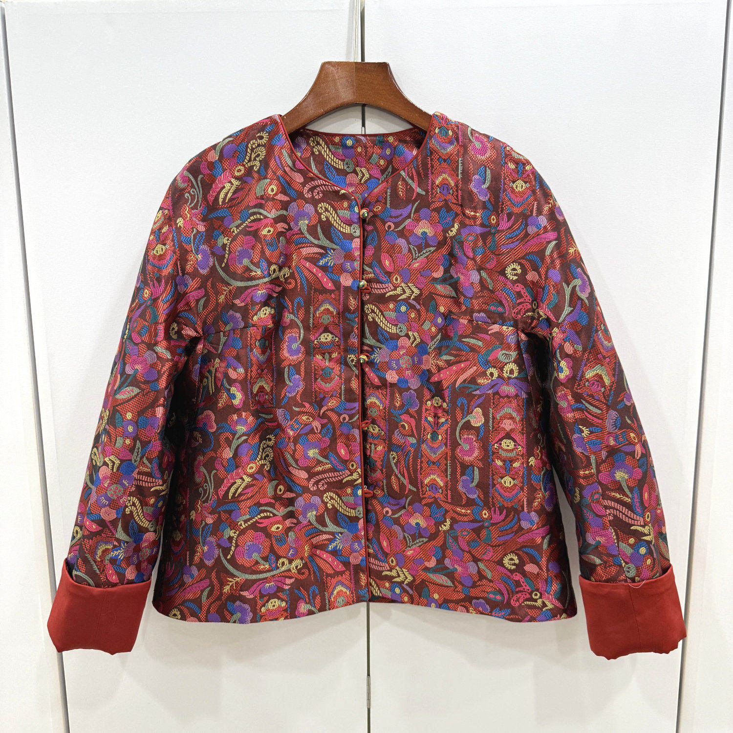 JD712欧洲站26春单排扣圆领复古鸟语花香提花人丝宋锦国风短外套,女装/女士精品,上衣,淘宝优惠券,粉丝福利购,淘宝优惠卷