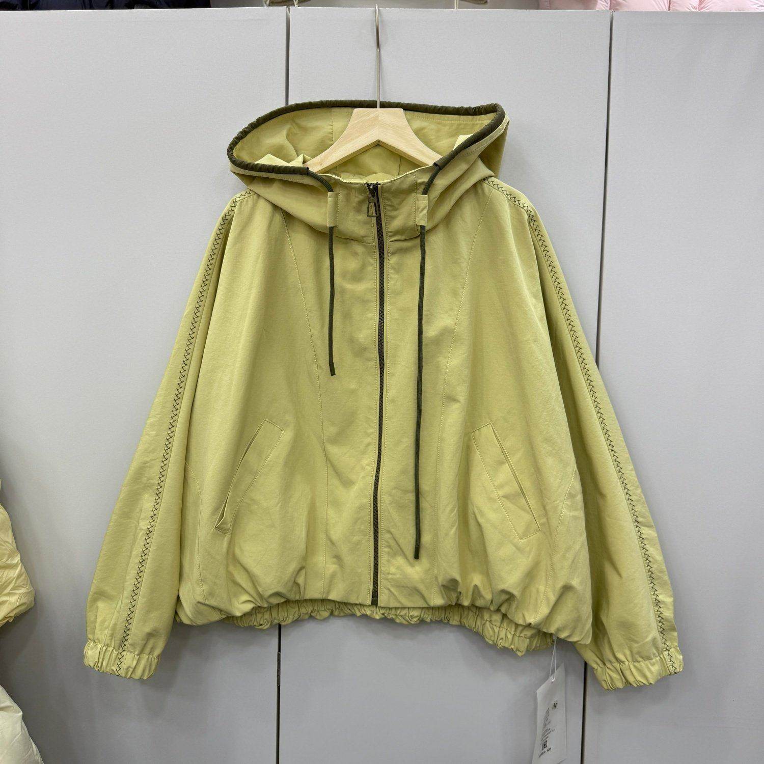 W2752欧洲站2026春款时尚韩系连帽抽绳宽松显瘦短款百搭短外套女,女装/女士精品,短外套,淘宝优惠券,粉丝福利购,淘宝优惠卷