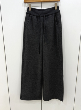 522-70122欧洲站2025高腰抽绳休闲裤女松弛加绒显瘦百搭直筒裤