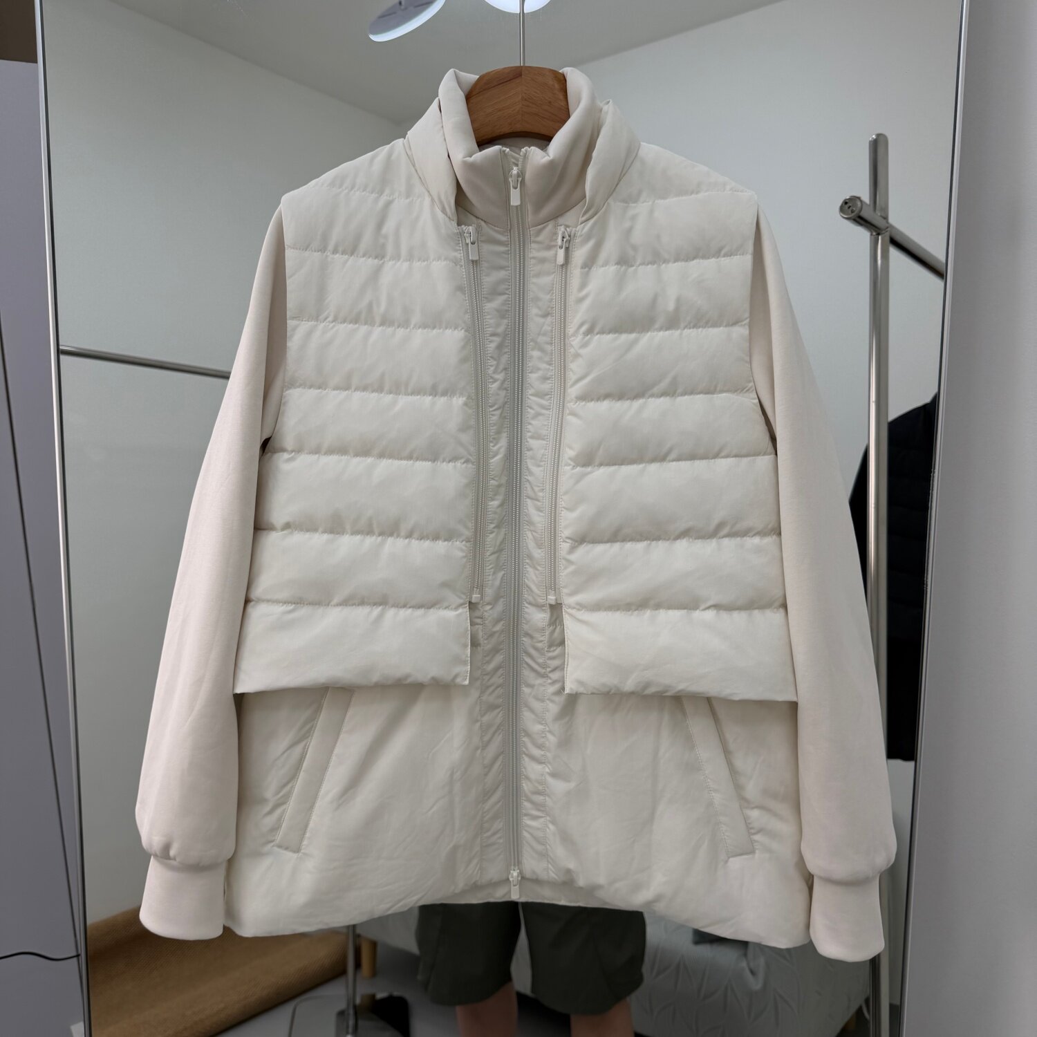 081欧洲站立领拉链可拆分两件套95白鹅绒设计感保暖羽绒服女冬