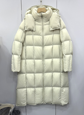 8849欧洲站25冬新款时尚加厚保暖连帽宽松白鸭绒中长款羽绒服外套