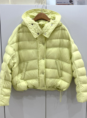 88015欧洲站2025冬款时尚百搭连帽宽松显瘦短款排骨白鸭绒羽绒服