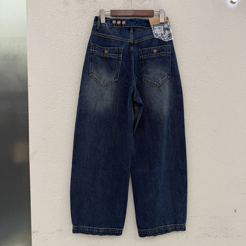 2026秋款JEANS红提子19069牛仔裤女弯刀裤高腰压线铆钉拖地长裤