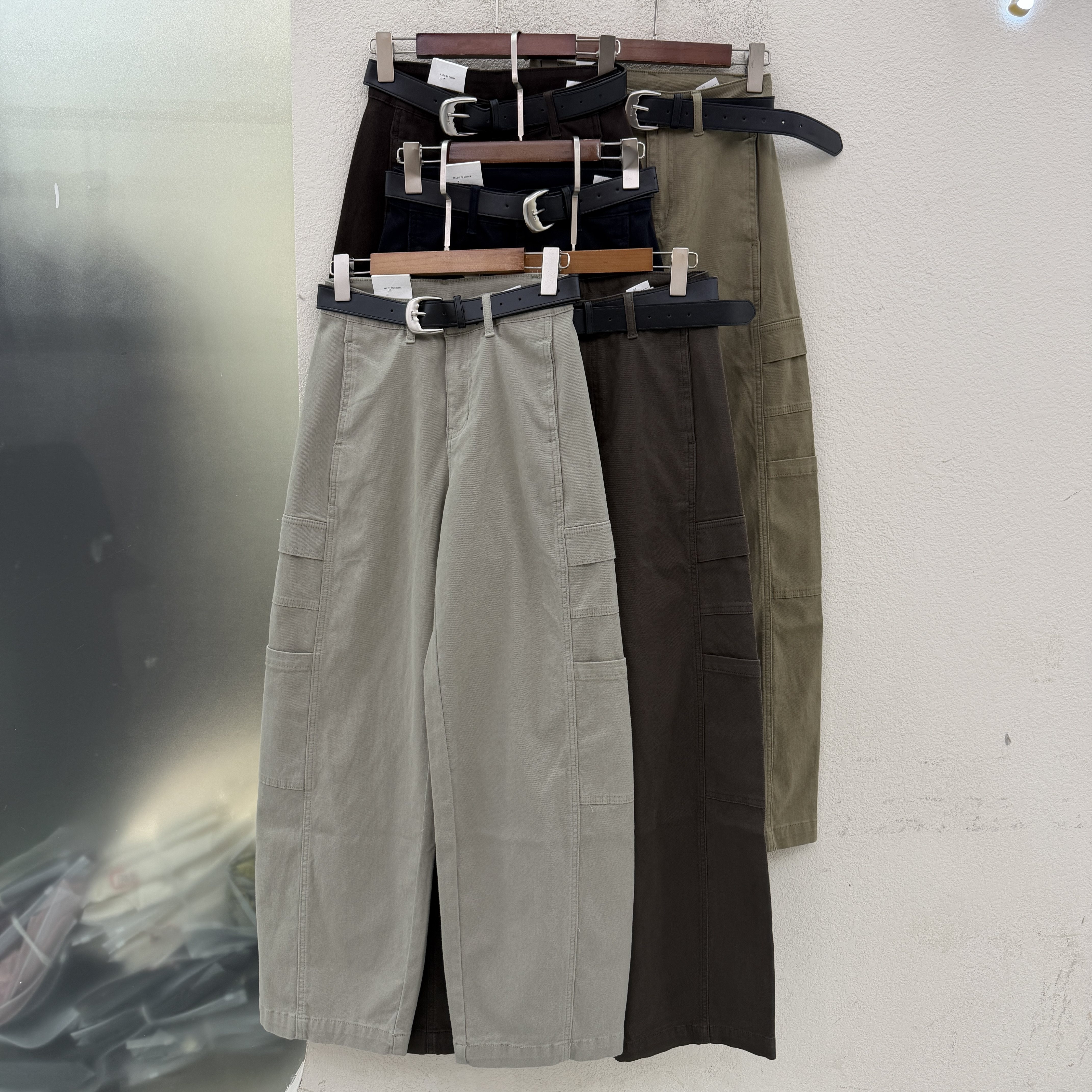 JEANS20107高腰工装牛仔裤女弹力显瘦休闲拖地弯刀裤2026秋季新款
