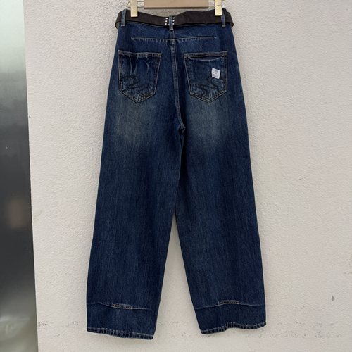秋JEANS佑度 倩小妞19920牛仔裤女高腰显瘦弯刀裤拖地裤刺绣长裤