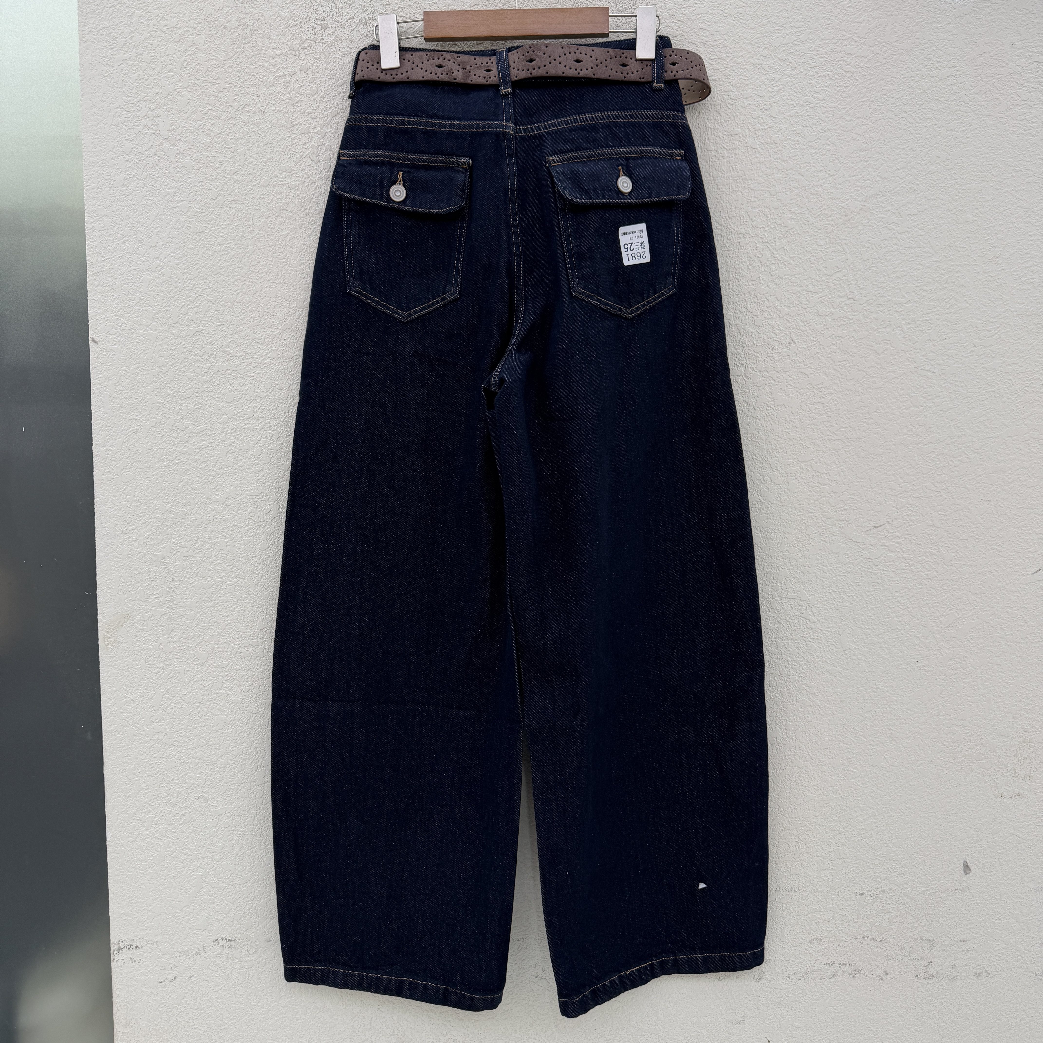 2026秋新款JEANS绿青蛙2681高腰显瘦无弹弯刀牛仔女宽松直筒裤秋