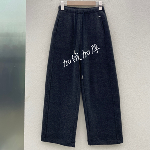 JEANS佐拿 芭度玄风361加绒松紧腰休闲裤女宽松显瘦直筒九分裤冬