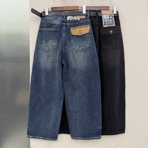 秋款JEANS红提子19091 19090牛仔裤女高腰黑灰色九分弯刀裤镰刀裤