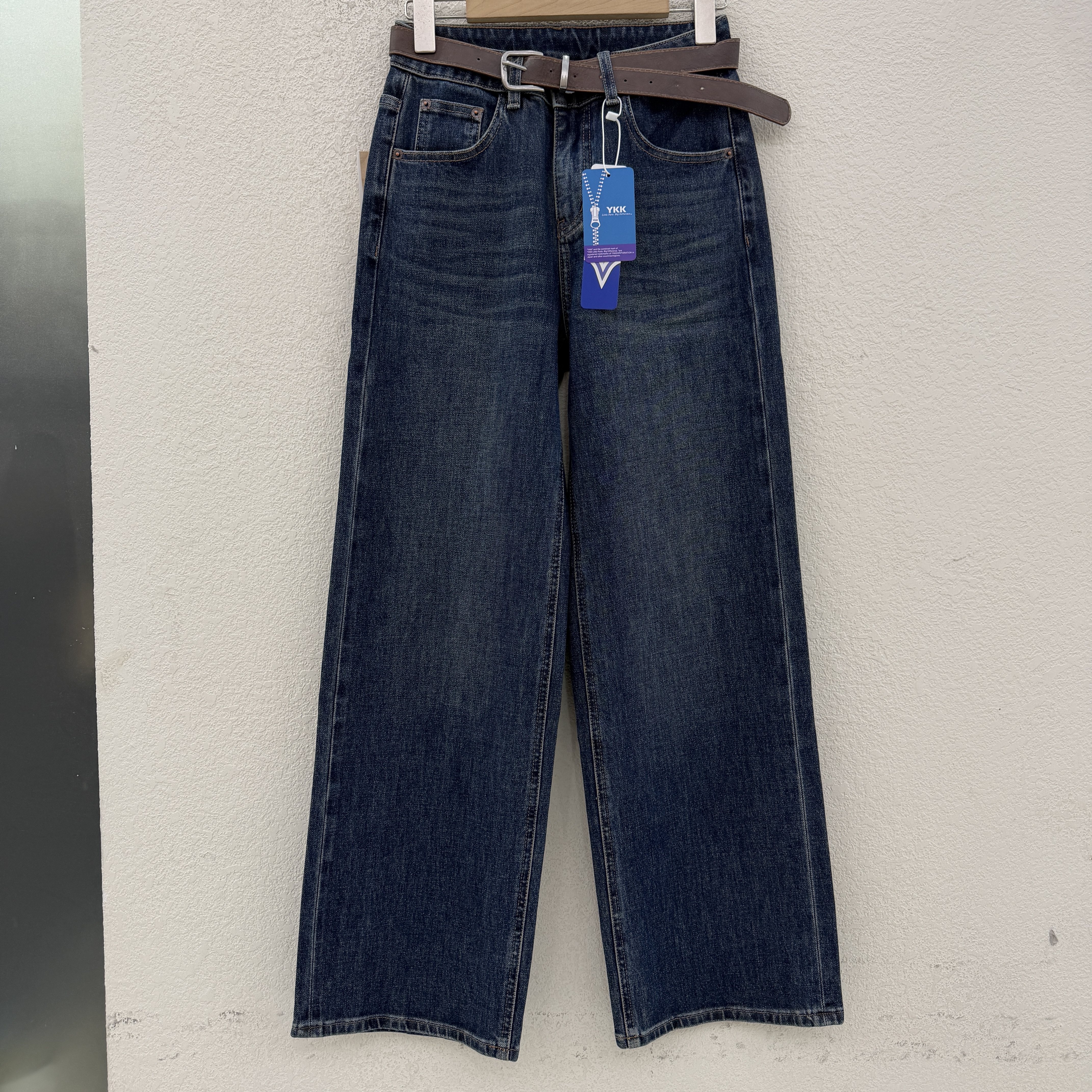 JEANS易人秋款86107欧货正品高腰显瘦窄版直筒裤女百搭阔腿牛仔裤