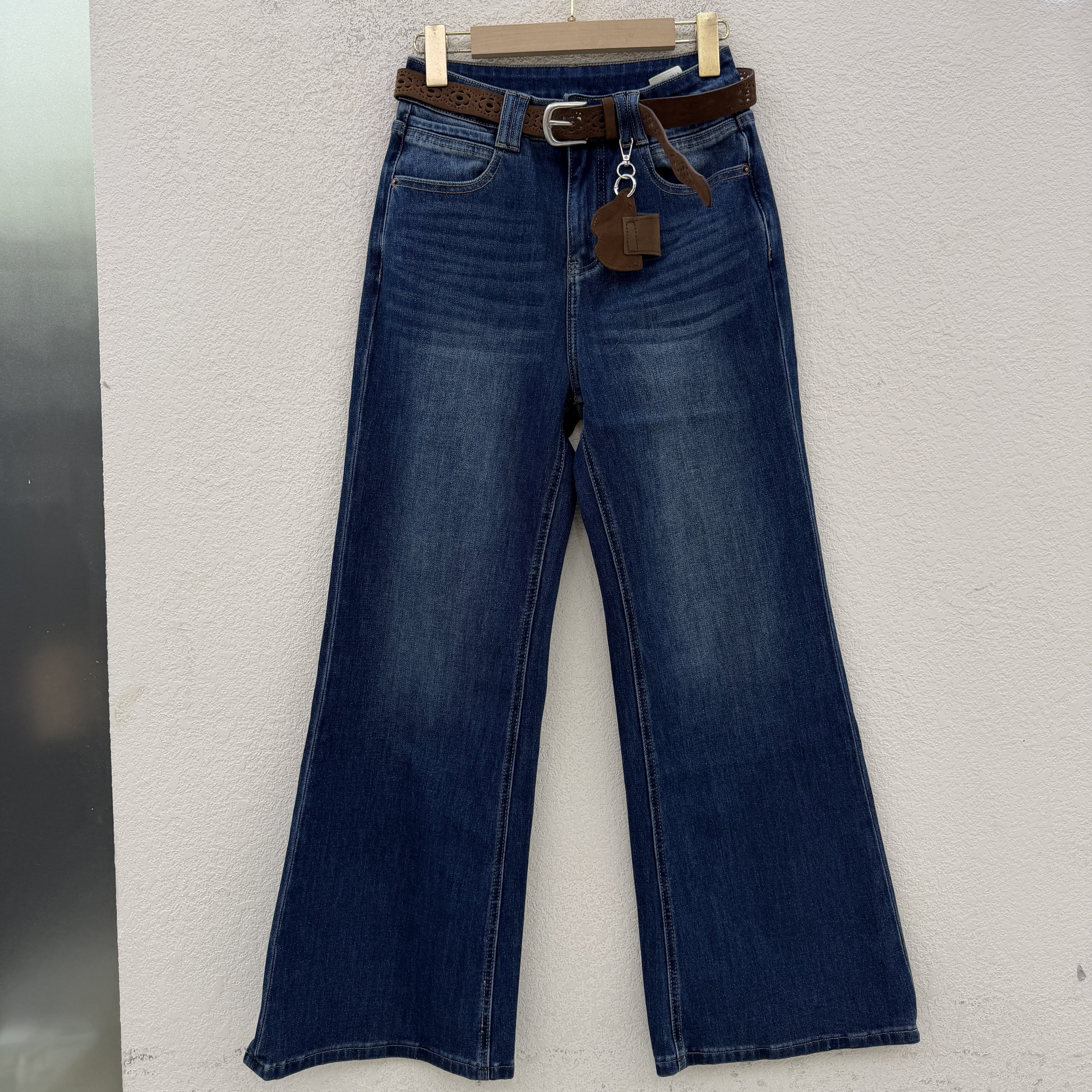 秋款JEANS佑度 倩小妞21006显瘦微喇牛仔裤女棉弹喇叭裤拖地长裤