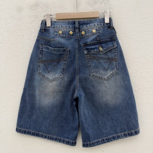 夏Q FASHION JEANS佐拿 芭度玄风9688牛仔裤女显瘦铆钉五分阔腿裤
