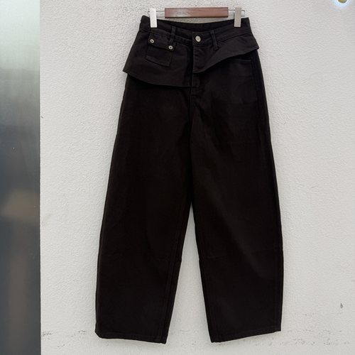 2026秋款JEANS港恋68584牛仔裤女高腰屁帘拼接弯刀裤个性长裤