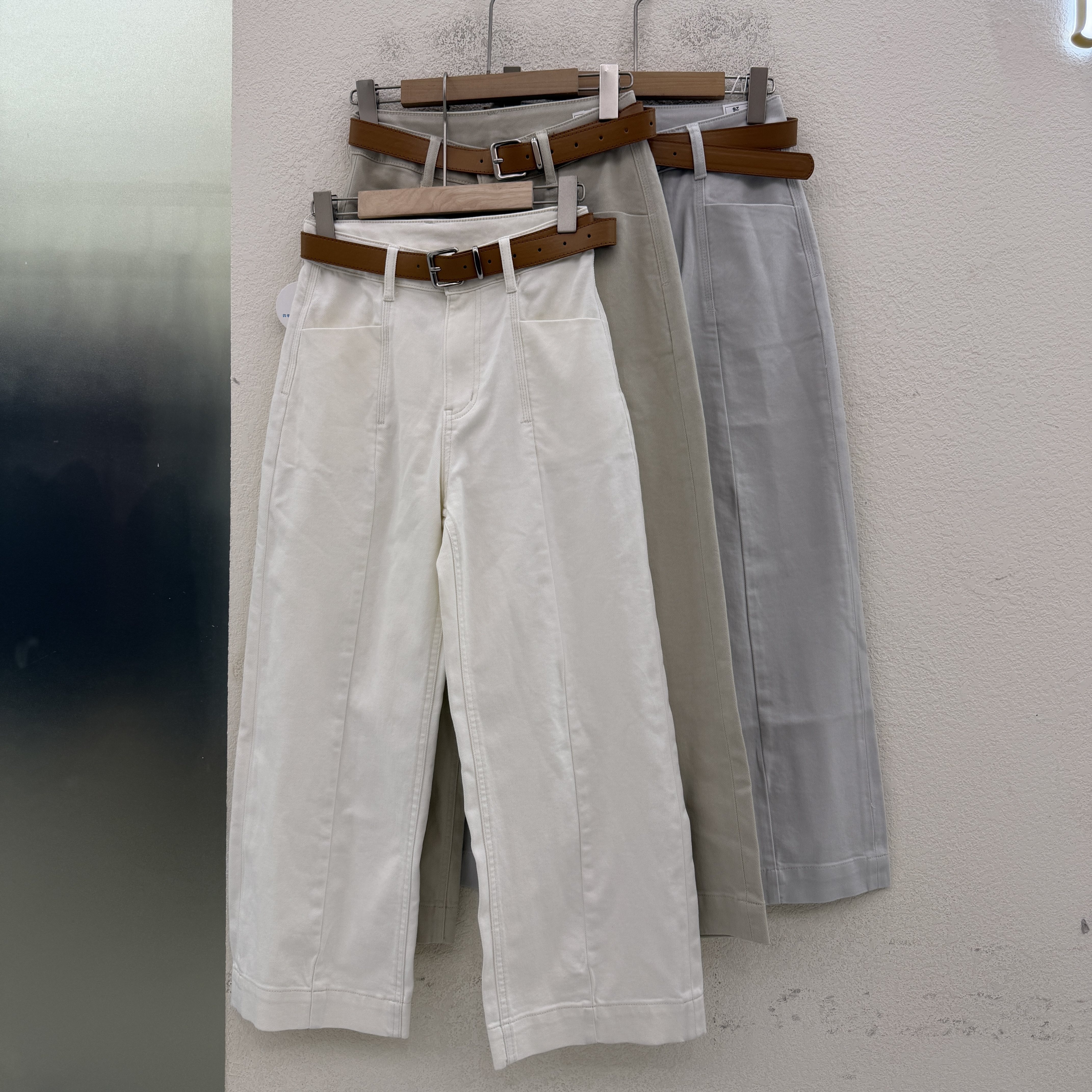 JEANS易人82077弹力牛仔裤女浅色九分直筒裤棉弹烟管裤2026春新款