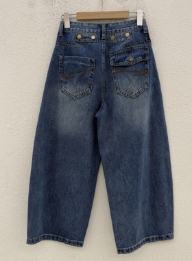 夏欧货Q FASHION JEANS佐拿 芭度玄风9638破洞弯刀八分裤牛仔女裤