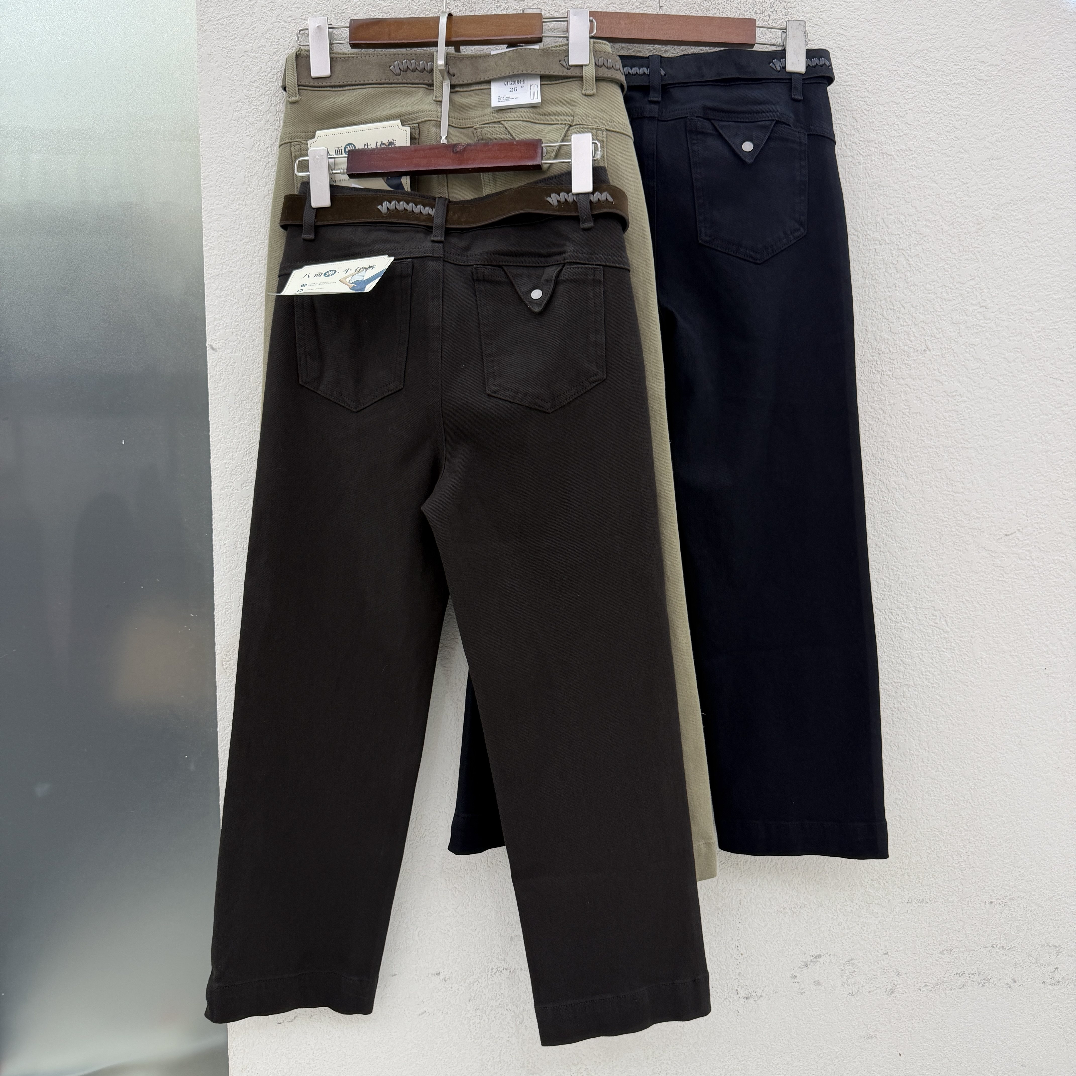 2026秋款JEANS QYL20184牛仔裤女高腰弹力直筒裤八分烟管裤法棍裤